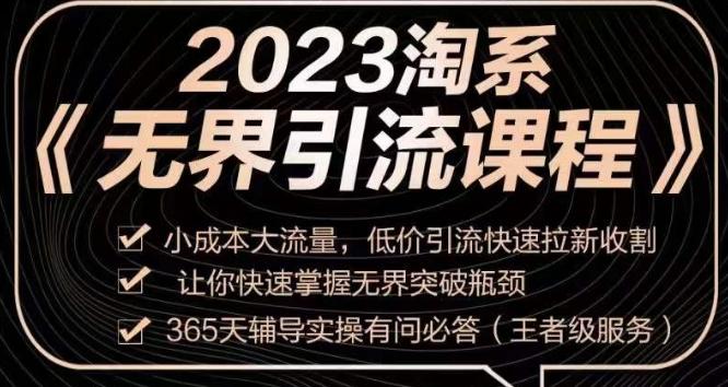 2023淘系无界引流实操课程，​小成本大流量，低价引流快速拉新收割，让你快速掌握无界突破瓶颈-财虎网络科技