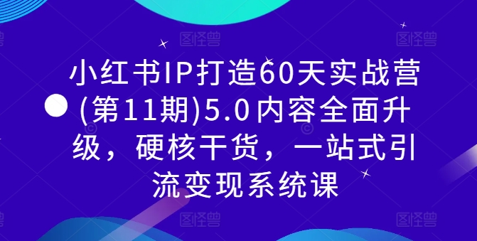 小红书IP打造60天实战营(第11期)5.0内容全面升级,硬核干货,一站式引流变现系统课-财虎网络科技