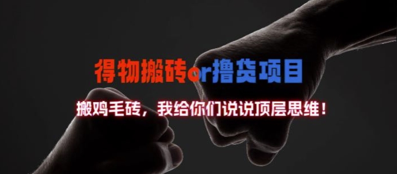 得物搬砖撸货项目?掰下数据，我给你们说说顶层思维【揭秘】-财虎网络科技