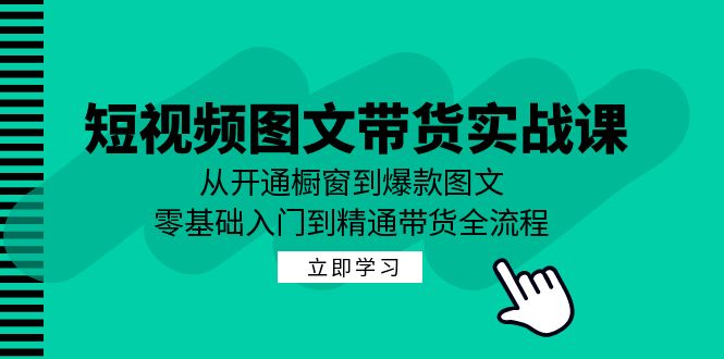 短视频图文带货实战课：从开通橱窗到爆款图文，零基础入门到精通带货-财虎网络科技