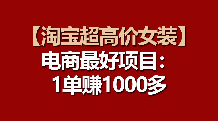 【淘宝超高价女装】电商最好项目：一单赚1000多-财虎网络科技