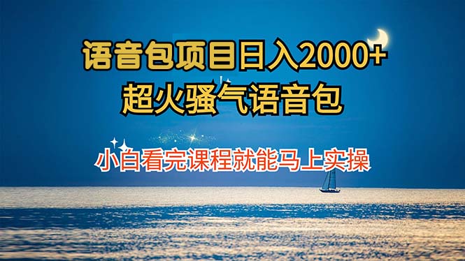 语音包项目 日入2000+ 超火骚气语音包小白看完课程就能马上实操-财虎网络科技