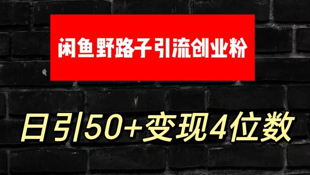 大眼闲鱼野路子引流创业粉，日引50+单日变现四位数-财虎网络科技