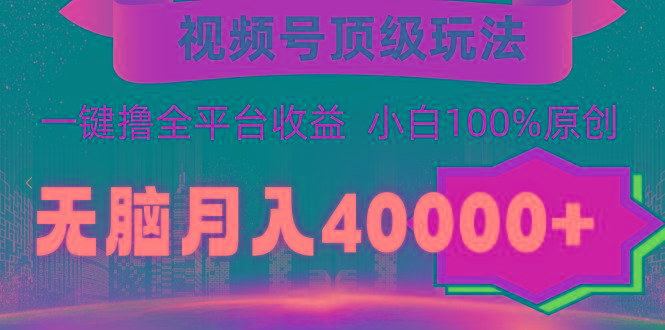 (9281期)视频号顶级玩法,无脑月入40000+,一键撸全平台收益,纯小白也能100%原创-财虎网络科技