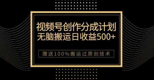 最新视频号创作分成计划，无脑搬运一天收益500+，100%搬运过原创技巧【揭秘】-财虎网络科技