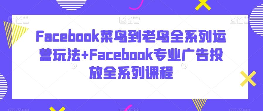 Facebook菜鸟到老鸟全系列运营玩法+Facebook专业广告投放全系列课程-财虎网络科技