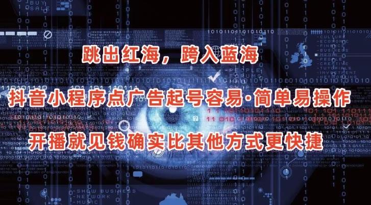 抖音小程序点广告项目，起号容易，简单易操作，开播就见有收益【揭秘】-财虎网络科技