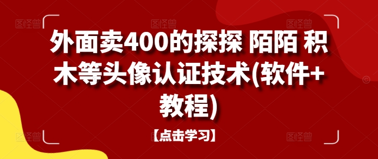 外面卖400的探探 陌陌 积木等头像认证技术(软件+教程)-财虎网络科技