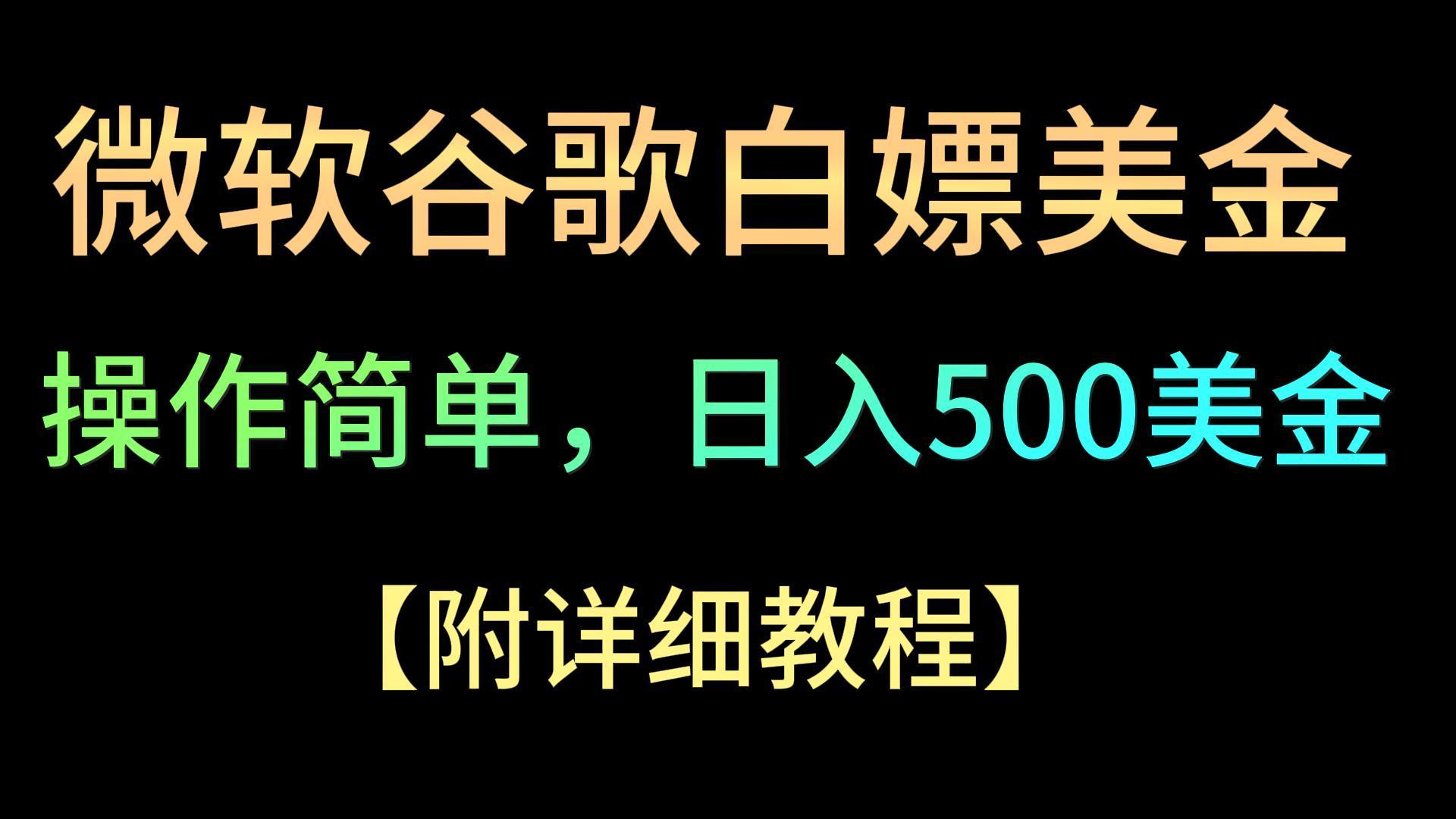 微软谷歌项目3.0，轻松日赚500+美金，操作简单，小白也可轻松入手！-财虎网络科技