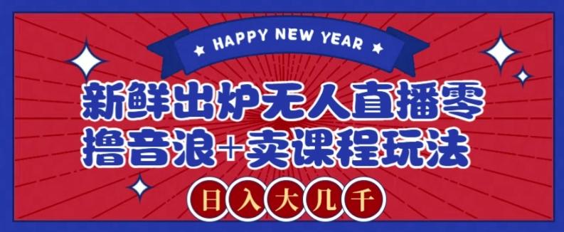 2024最新无人直播零撸音浪+卖课程玩法，日入大几千不是梦【揭秘】-财虎网络科技