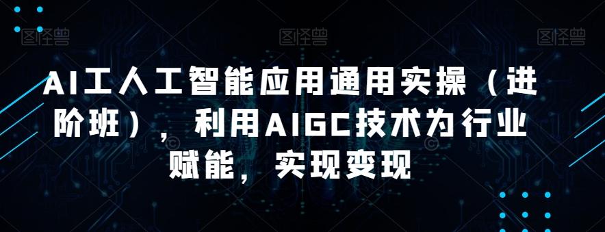 AI工人工智能应用通用实操(进阶班),利用AIGC技术为行业赋能,实现变现-财虎网络科技