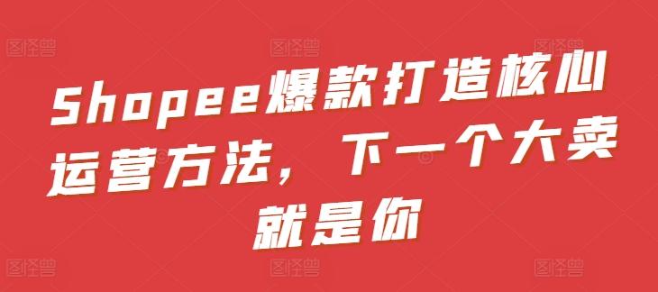 Shopee爆款打造核心运营方法，下一个大卖就是你-财虎网络科技