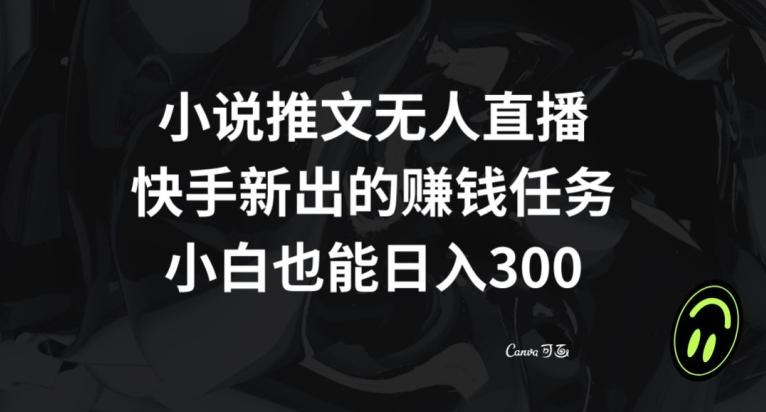 小说推文无人直播，快手新出的赚钱任务，小白也能日入300+【揭秘】-财虎网络科技