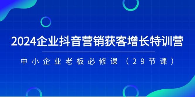 2024企业抖音-营销获客增长特训营，中小企业老板必修课(29节课-财虎网络科技
