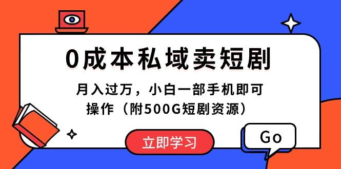 0成本私域卖短剧，月入过万，小白一部手机即可操作(附500G短剧资源-财虎网络科技
