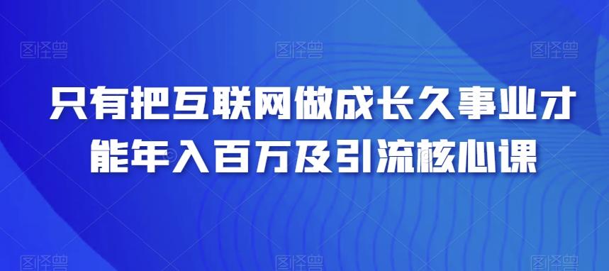 只有把互联网做成长久事业才能年入百万及引流核心课-财虎网络科技