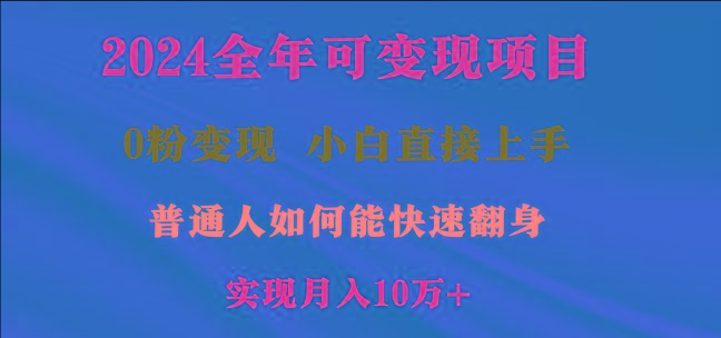 2024全年可变现项目，一天收益至少2000+，小白上手快，普通人就要利用互…-财虎网络科技