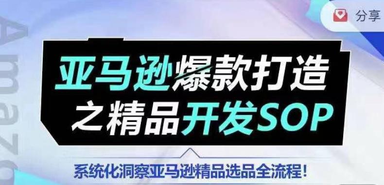 【训练营】亚马逊爆款打造之精品开发SOP，系统化洞察亚马逊精品选品全流程-财虎网络科技