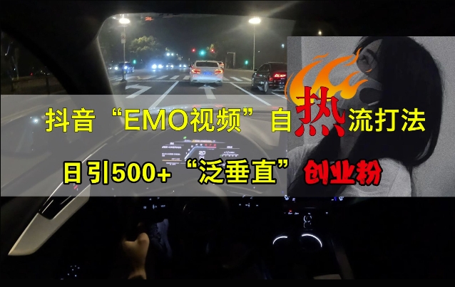 抖音EMO视频自热打法，日引500+“泛垂直”创业粉-财虎网络科技