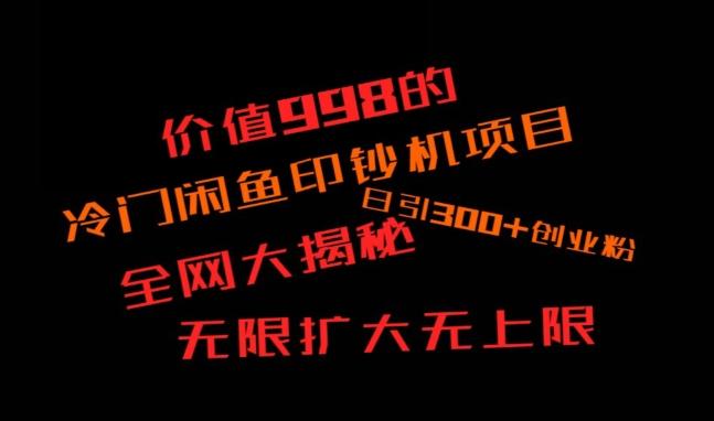 闲鱼流量印钞机项目大揭秘，日引300+创业粉，保姆级实操教程-财虎网络科技