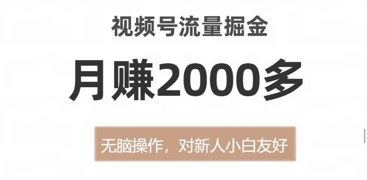 视频号流量掘金，无脑操作，对新人小白友好，月赚2000多【揭秘】-财虎网络科技