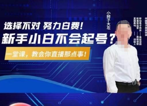 大左教您从0到1做直播带货，选择不对，努力白费，5小时课程搞定那点事，解决你起号问题-财虎网络科技