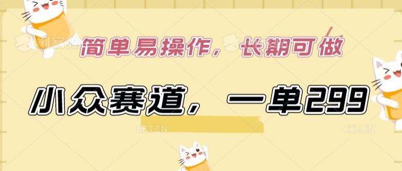 小众赛道，一单299.简单易操作，长期可做【揭秘】-财虎网络科技