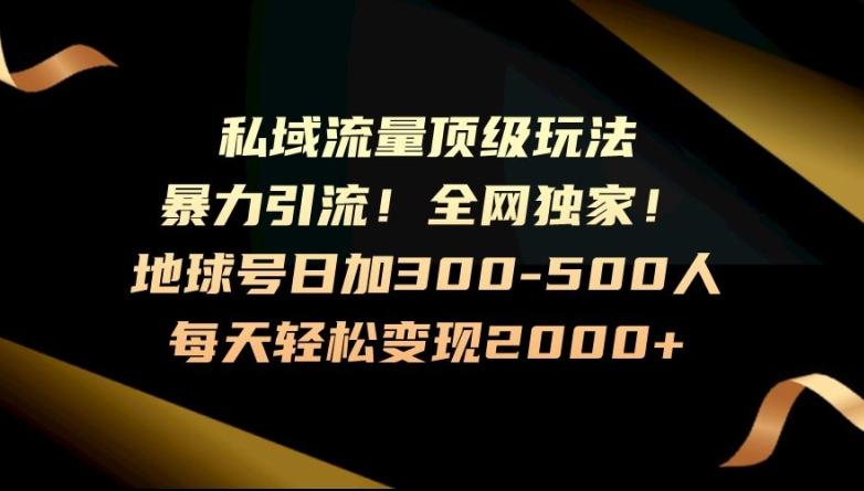 暴力引流，全网独家，地球号日加300-500人，私域流量顶级玩法，每天轻松变现2000+-财虎网络科技