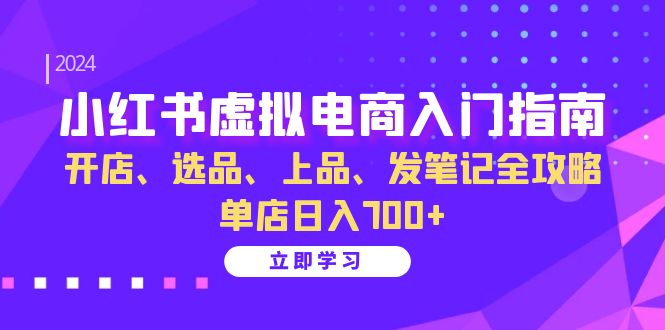 小红书虚拟电商入门指南：开店、选品、上品、发笔记全攻略 单店日入700+-财虎网络科技