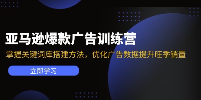 亚马逊爆款广告训练营：掌握关键词库搭建方法，优化广告数据提升旺季销量-财虎网络科技