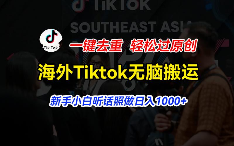海外Tiktok短视频无脑搬运，一键去重轻松过原创，新手小白听话照做日入…-财虎网络科技