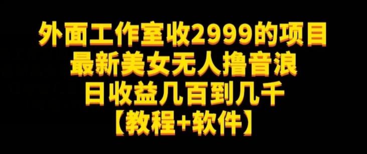 外面工作室收2999的项目最新美女无人撸音浪日收益几百到几千【教程+软件】(仅揭秘)-财虎网络科技