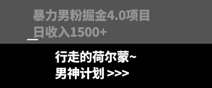 暴力男粉掘金4.0项目不违规不封号无脑复制单人操作日入1000+-财虎网络科技