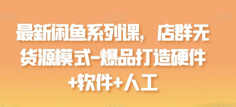 最新闲鱼系列课，店群无货源模式-爆品打造硬件+软件+人工-财虎网络科技