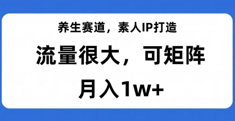 养生赛道，素人IP打造，流量很大，可矩阵，月入1w+【揭秘】-财虎网络科技