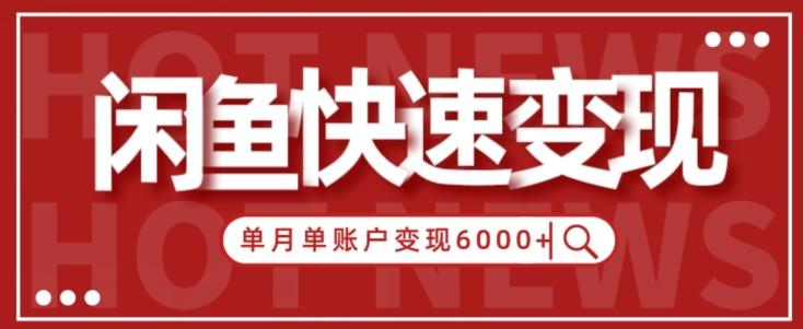 【新手项目】小白快速在闲鱼单月单账号变现6000+的秘密-财虎网络科技