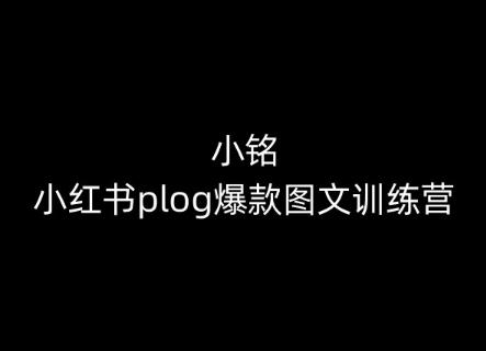 小铭-小红书plog爆款图文训练营，教你从0-1做小红书-财虎网络科技