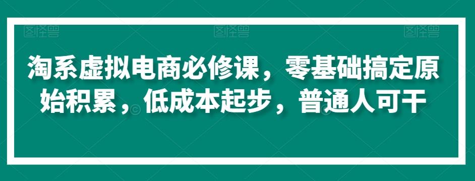 淘系虚拟电商必修课，零基础搞定原始积累，低成本起步，普通人可干-财虎网络科技