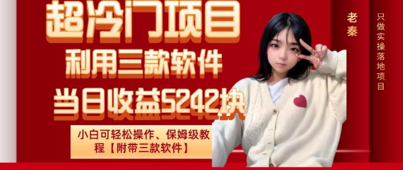 超冷门项目、利用三款软件、当日收益5242块、小白可轻松操作、保姆级教程【附带三款软件】-财虎网络科技