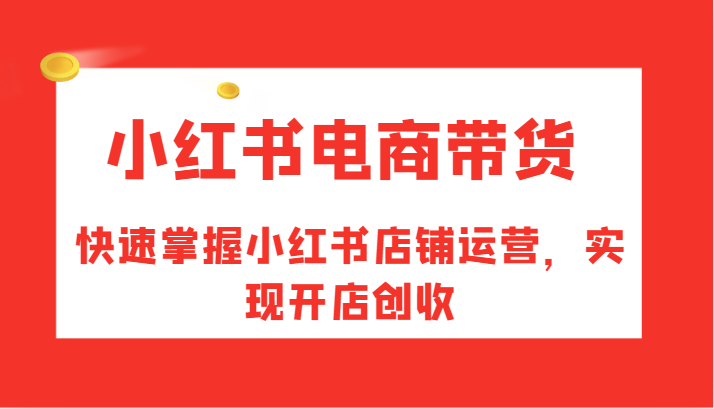 小红书电商带货，快速掌握小红书店铺运营，实现开店创收-财虎网络科技
