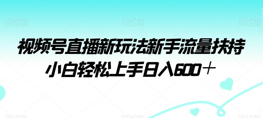 视频号直播新玩法新手流量扶持小白轻松上手日入600＋【揭秘】-财虎网络科技