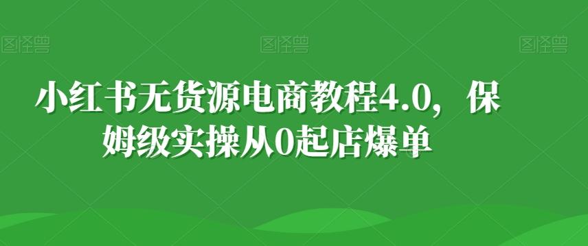 小红书无货源电商教程4.0，保姆级实操从0起店爆单【拆解】-财虎网络科技