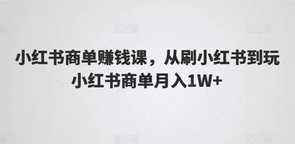 小红书商单赚钱课，从刷小红书到玩小红书商单月入1W+-财虎网络科技