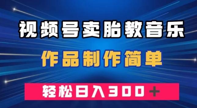 视频号卖胎教音乐，作品制作简单，一单49，轻松日入300＋-财虎网络科技