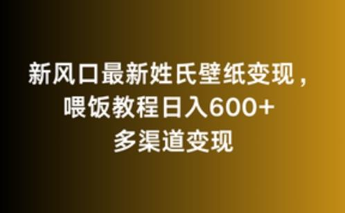 新风口最新姓氏壁纸变现，喂饭教程日入600+【揭秘】-财虎网络科技