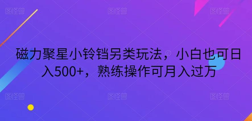 磁力聚星小铃铛另类玩法，小白也可日入500+，熟练操作可月入过万-财虎网络科技