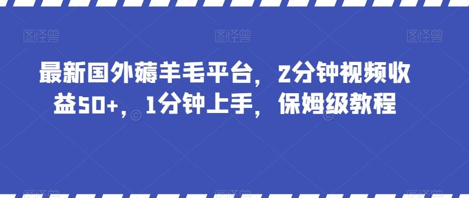 最新国外薅羊毛平台，2分钟视频收益50+，1分钟上手，保姆级教程【揭秘】-财虎网络科技