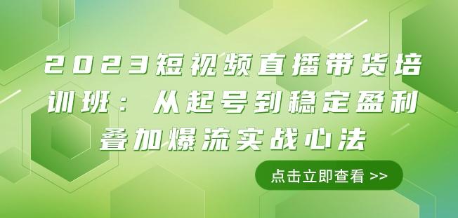 2023短视频直播带货培训班：从起号到稳定盈利叠加爆流实战心法（11节课）-财虎网络科技