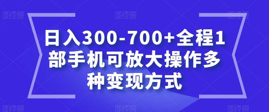 日入300-700+全程1部手机可放大操作多种变现方式【揭秘】-财虎网络科技