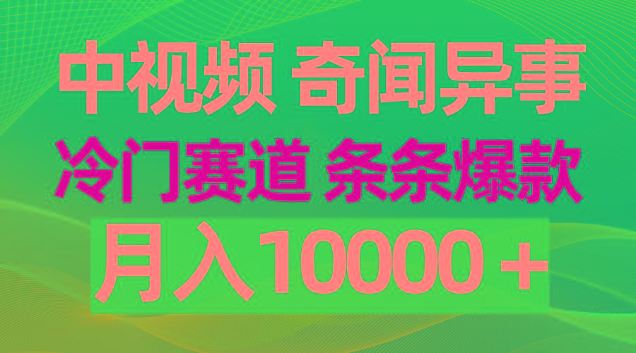 (9627期)中视频奇闻异事，冷门赛道条条爆款，月入10000＋-财虎网络科技